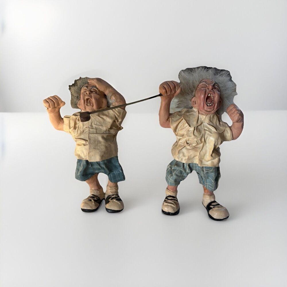 Golf. Handcrafted Cast Art 1993  Frustrated Golfer